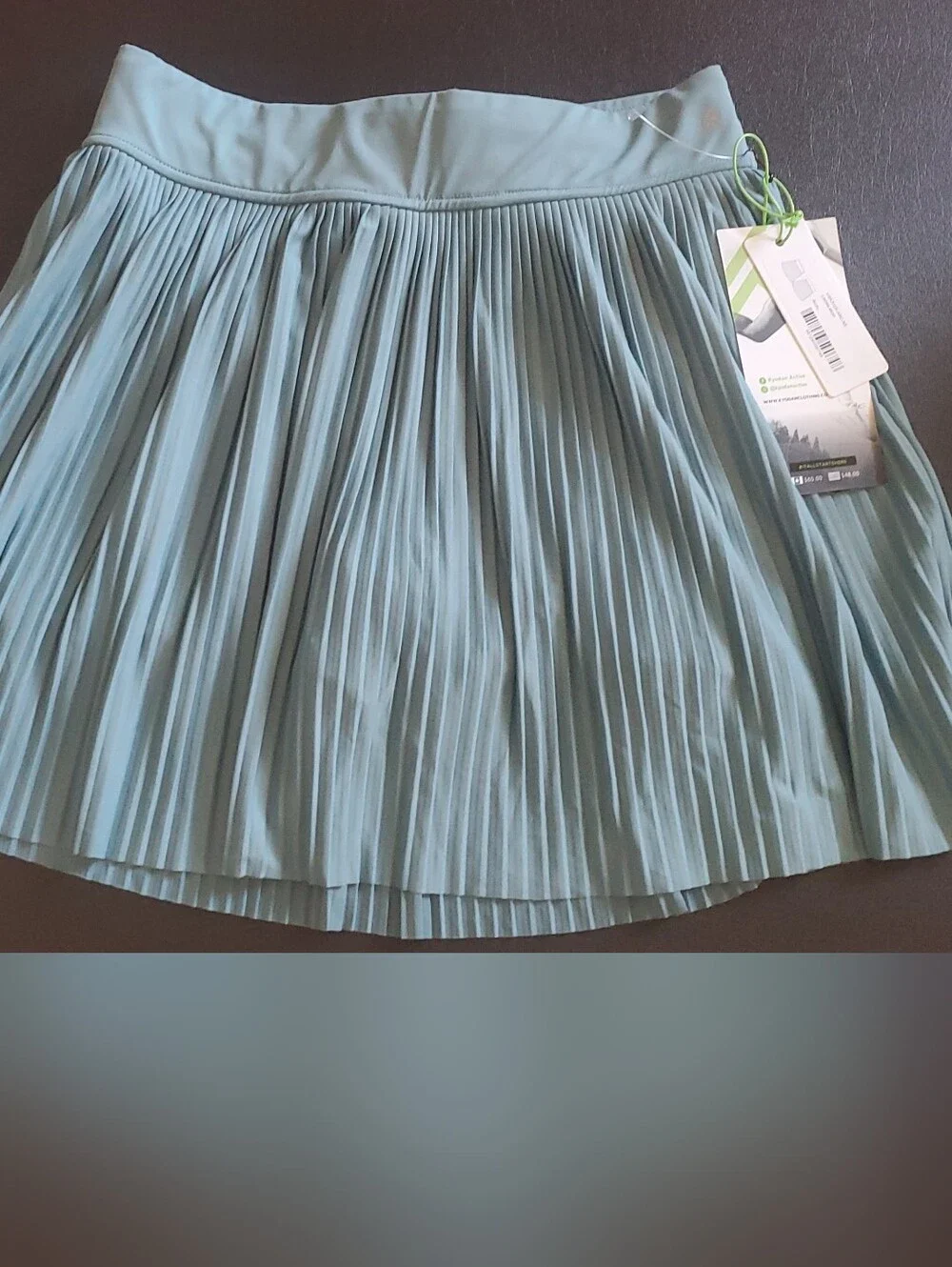 Pleated A-Line tennis Skirt in Light Sage Green Like ALO